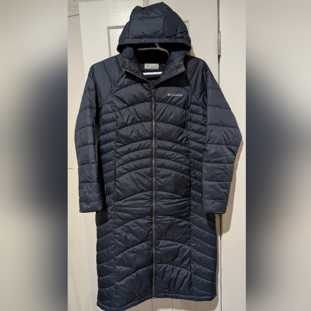 Columbia Navy Quilted Long Jacket